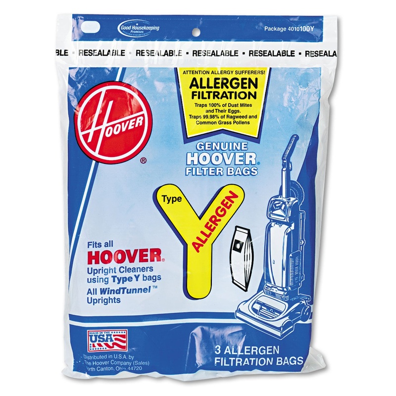 DISPOSABLE ALLERGEN FILTRATION BAGS FOR COMMERCIAL WINDTUNNEL VACUUM, 3PK/EA