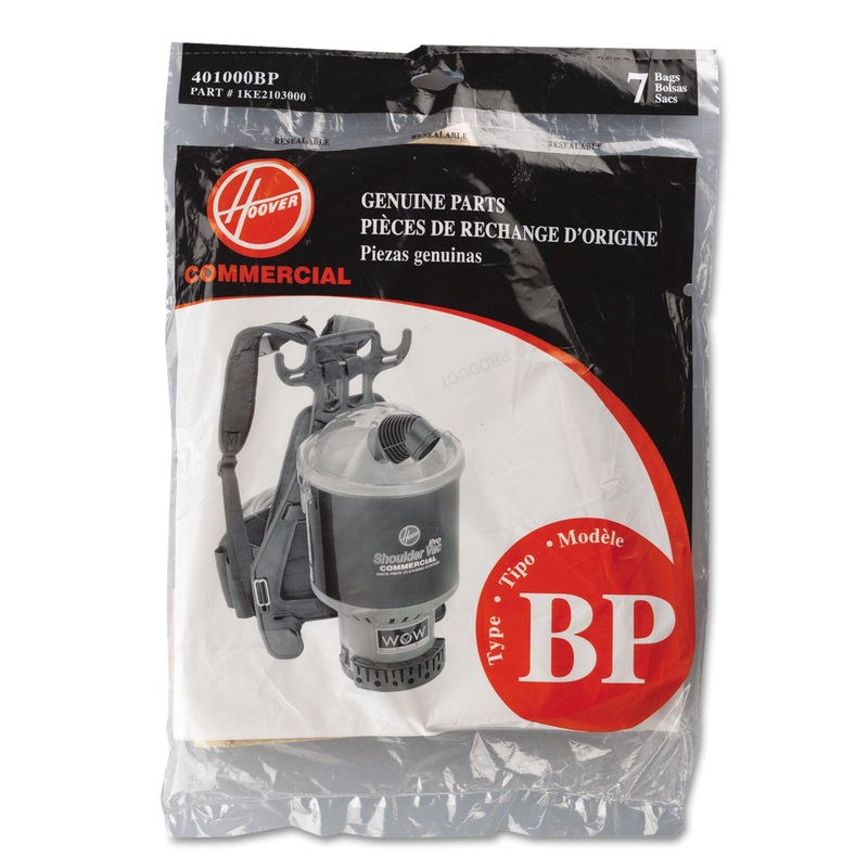 DISPOSABLE PAPER LINER FOR COMMERCIAL BACKPACK VACUUM CLEANER, 7PK/EA
