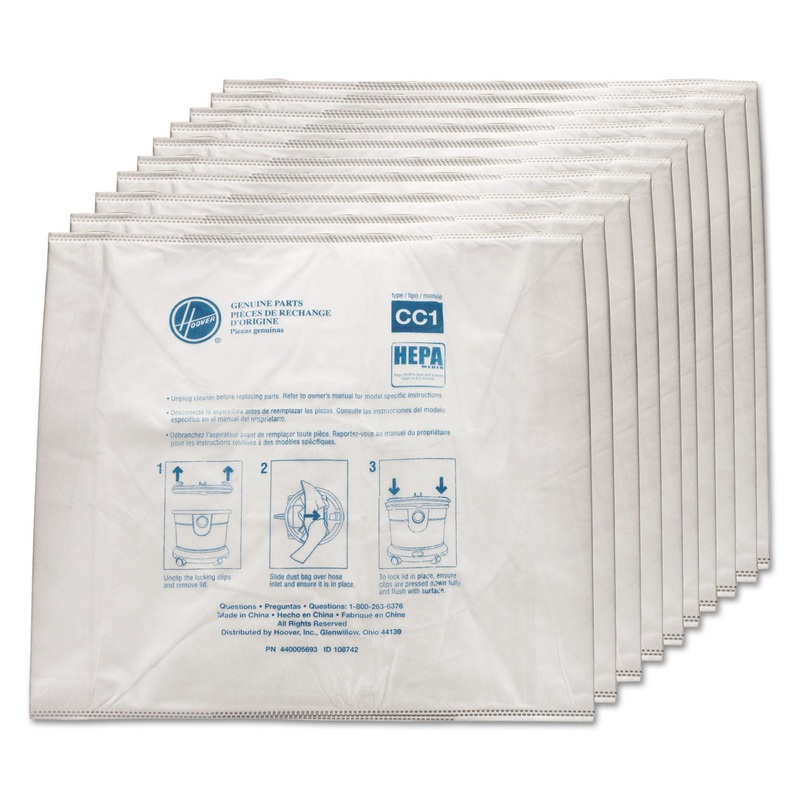 DISPOSABLE VACUUM BAGS, HEPA CC1, 10PK/EA