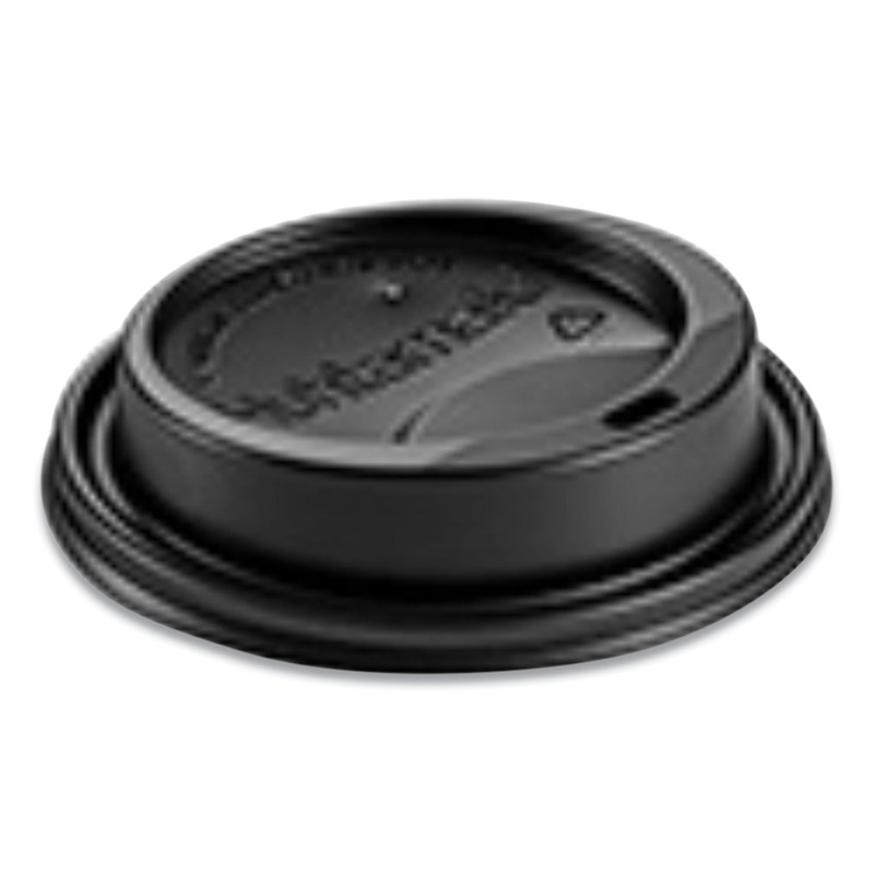 HOT CUP LIDS, FITS 10-24 OZ HOT CUPS, DOME SIPPER, BLACK, 1,000/CARTON