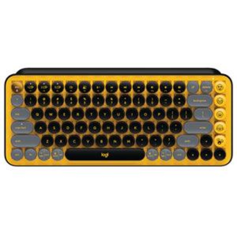 Logitech POP Keys Wireless Mechanical Keyboard w/Emoji – Blast Yellow