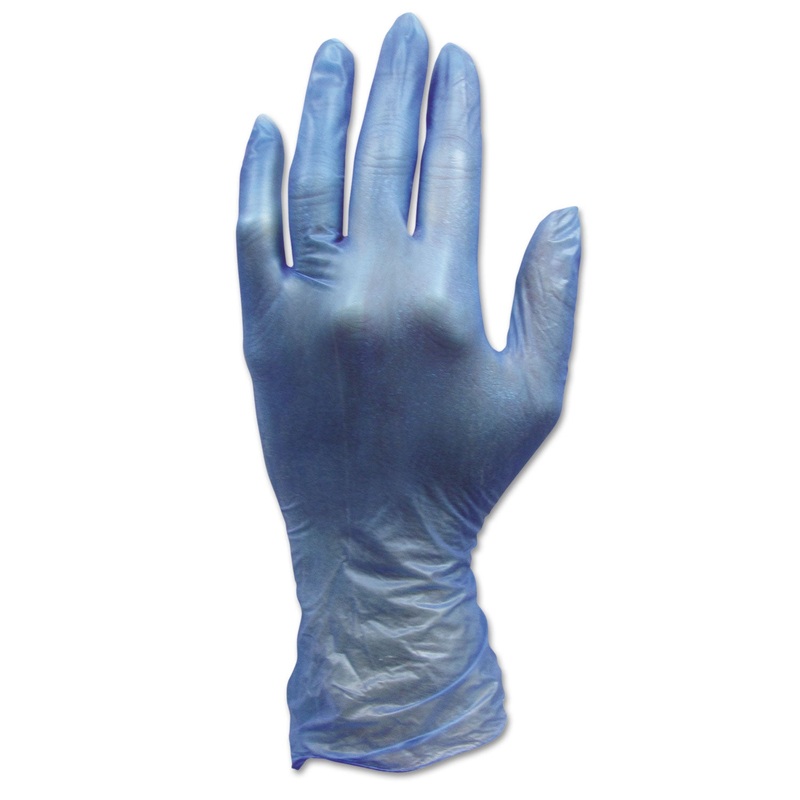 Proworks Industrial Disposable Vinyl Grade Gloves, Large, Blue, 1000/carton