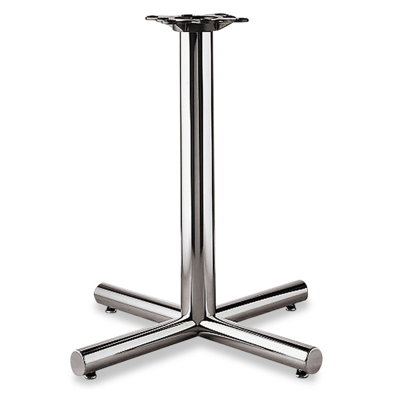 Single Column Steel Base, 26w X 26d X 27-7/8h, Chrome