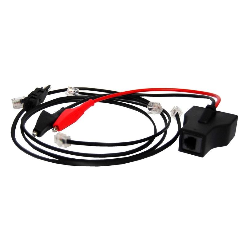 AMDEX Buttinski Cable Set. Incl.: 1x Double Socket Extension, 1x 1m RJ to RJ Lead, 0.3m RJ to RJ Lead, 1x 0.3m RJ – 2 Pole Krone style plug.