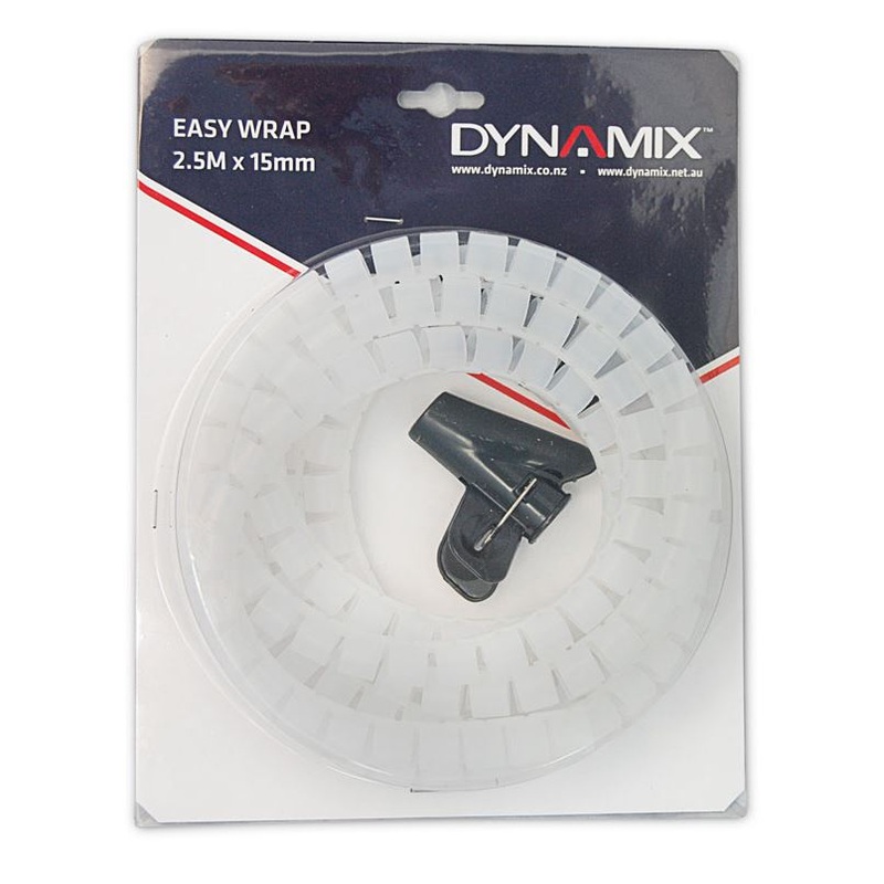DYNAMIX 2.5mx15mm Easy Wrap – Cable Management Solution, Blister Retail Packaging, Colour Clear