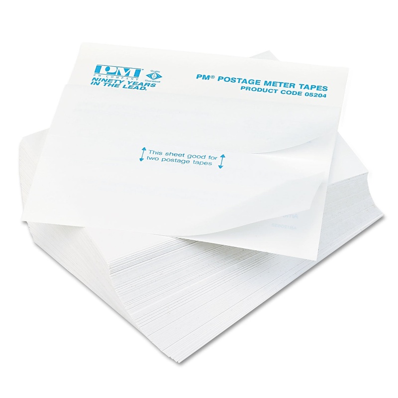 POSTAGE METER LABELS, DOUBLE TAPE STRIPS, 4 X 5.5 – 1.75 X 5.5, WHITE, 2/SHEET, 150 SHEETS/PACK
