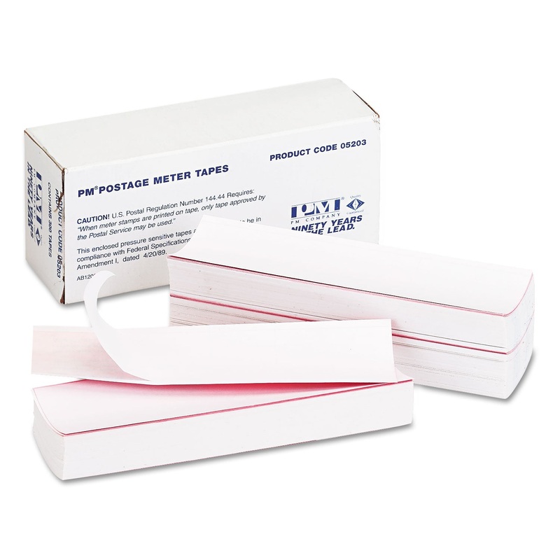 POSTAGE METER LABELS, SINGLE TAPE STRIPS, 1.75 X 5.5, WHITE, 300/BOX
