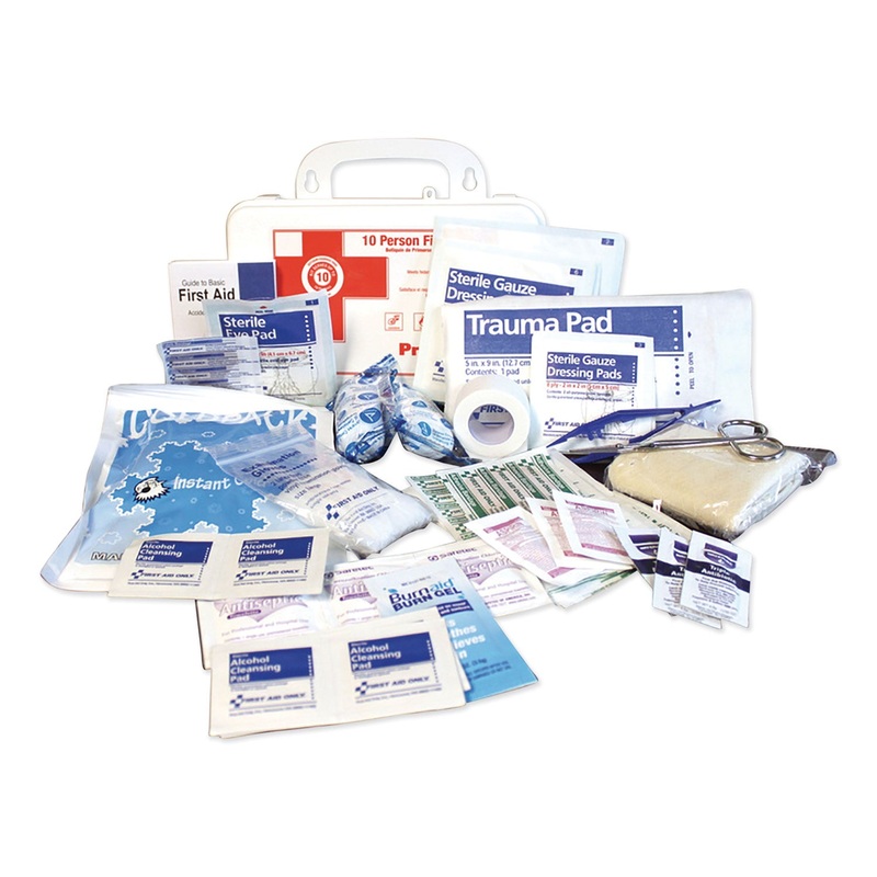 10-PERSON FIRST AID KIT, 62 PIECES, 8.5 X 5.5 X 3.25, PLASTIC CASE
