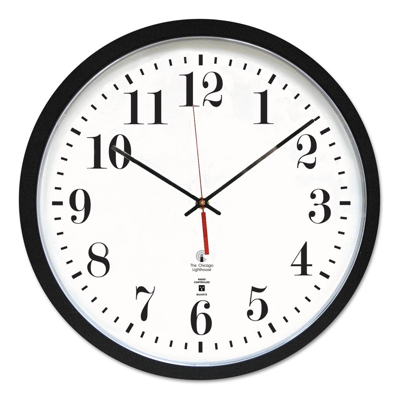 BLACK ATOMIC CONTEMPORARY CLOCK, 16.5″ OVERALL DIAMETER, BLACK CASE, 1 AA (SOLD SEPARATELY)