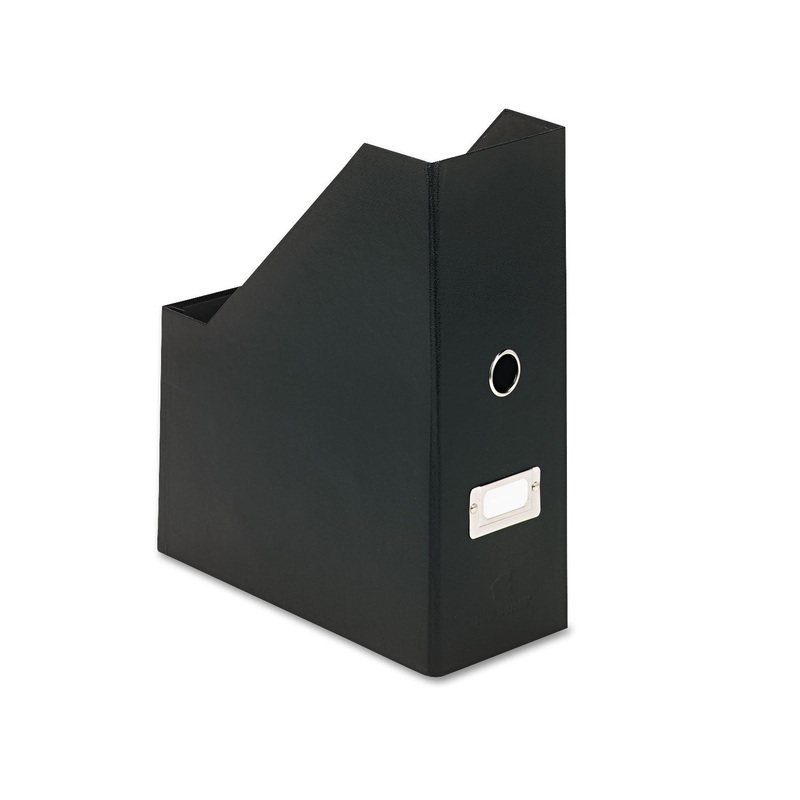 Heavy-Duty Fiberboard Magazine File With Pvc Laminate, 4 1/2 X 11 X 13, Black