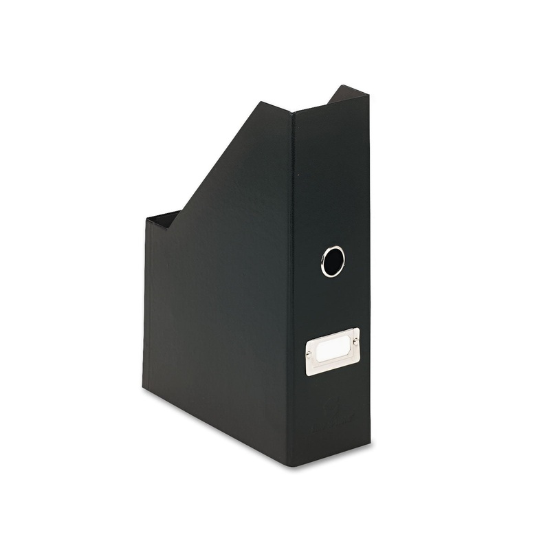 Heavy-Duty Fiberboard Magazine File With Pvc Laminate, 4″ X 9 1/4″ X 14″, Black