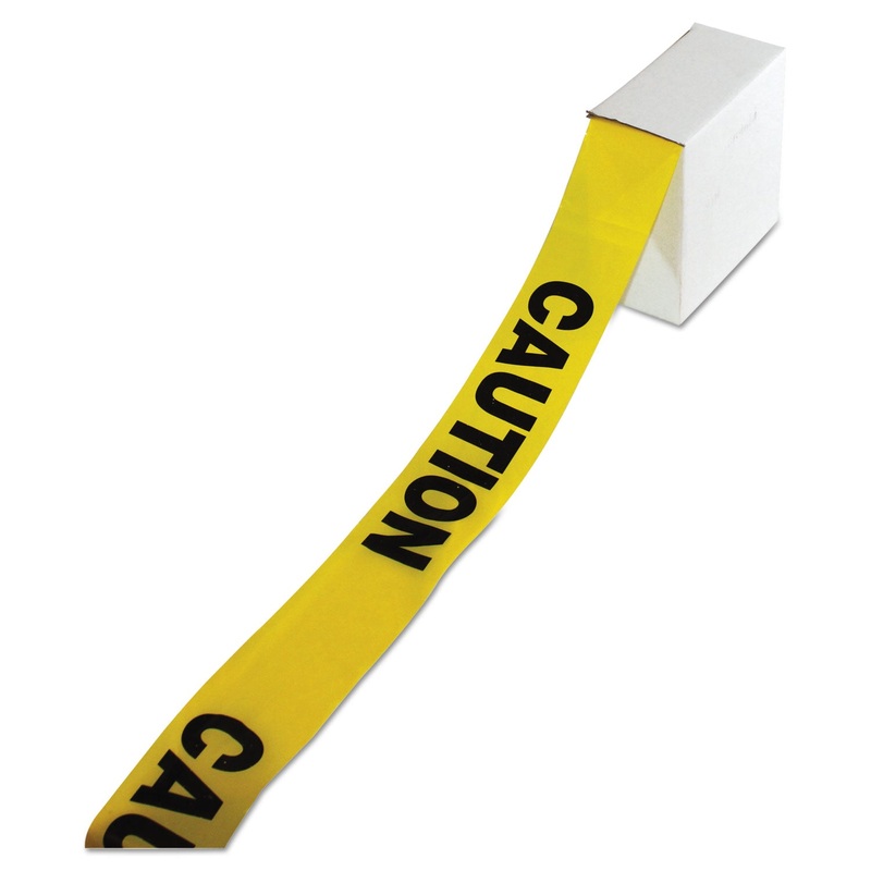 Site Safety Barrier Tape, “caution” Text, 3″ X 1000ft, Yellow/black