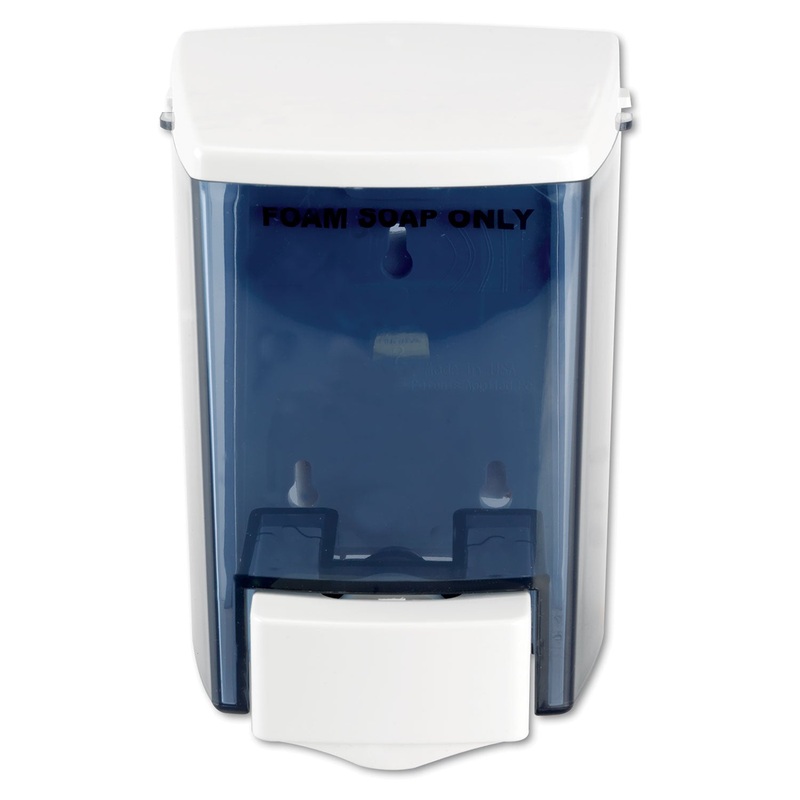 ENCORE FOAM-EEZE BULK FOAM SOAP DISPENSER, SEE THRU, 900 ML, 4.5″ X 4″ X 6.25″, WHITE
