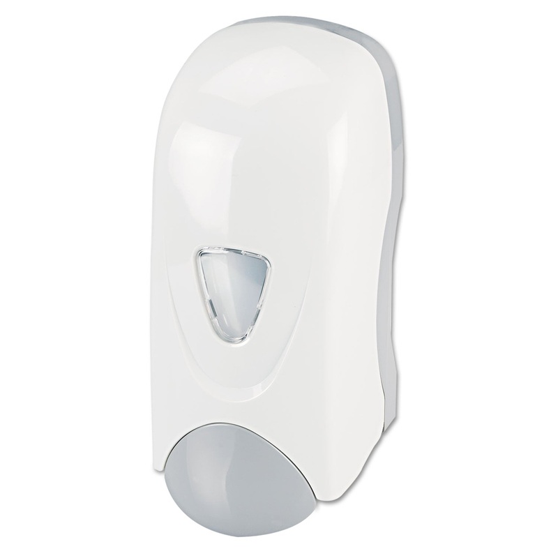 FOAM-EEZE BULK FOAM SOAP DISPENSER WITH REFILLABLE BOTTLE, 1000 ML, 4.88″ X 4.75″ X 11″, WHITE/GRAY