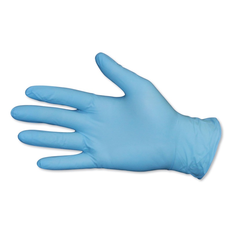 PRO-GUARD DISPOSABLE POWDER-FREE GENERAL-PURPOSE NITRILE GLOVES, BLUE, LARGE, 100/BOX
