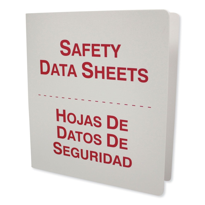 WHITE BILINGUAL SDS BINDER, 1.5″ CAPACITY, 8.5 X 11, WHITE/RED