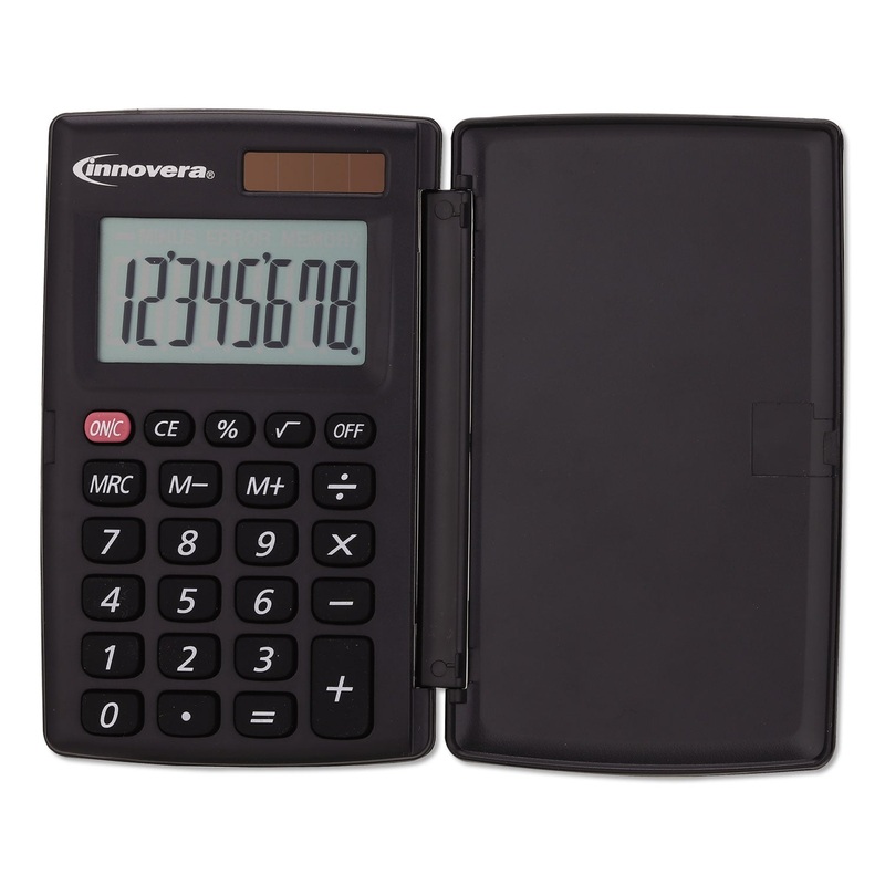 15921 POCKET CALCULATOR WITH HARD SHELL FLIP COVER, 8-DIGIT, LCD