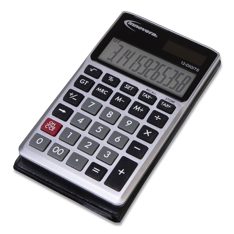 15922 POCKET CALCULATOR, DUAL POWER, 12-DIGIT LCD DISPLAY