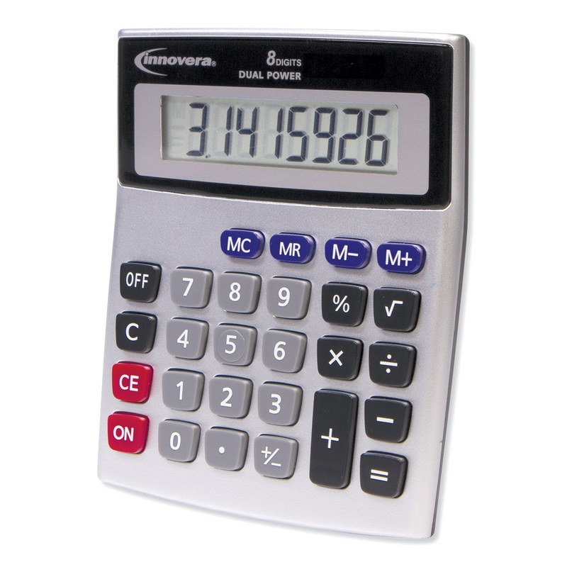 15927 DESKTOP CALCULATOR, DUAL POWER, 8-DIGIT LCD DISPLAY