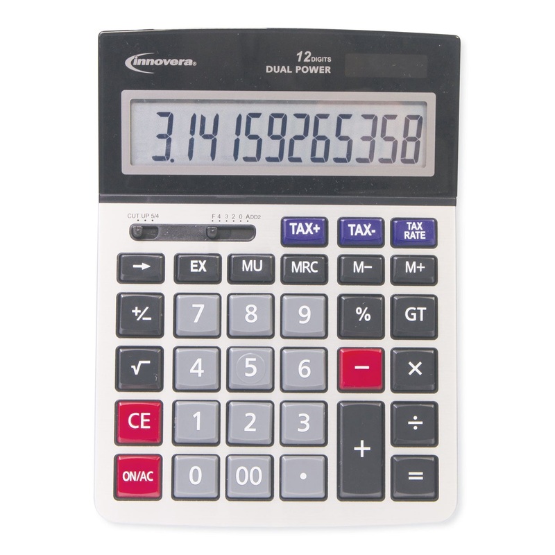 15975 LARGE DISPLAY CALCULATOR, DUAL POWER, 12-DIGIT LCD DISPLAY