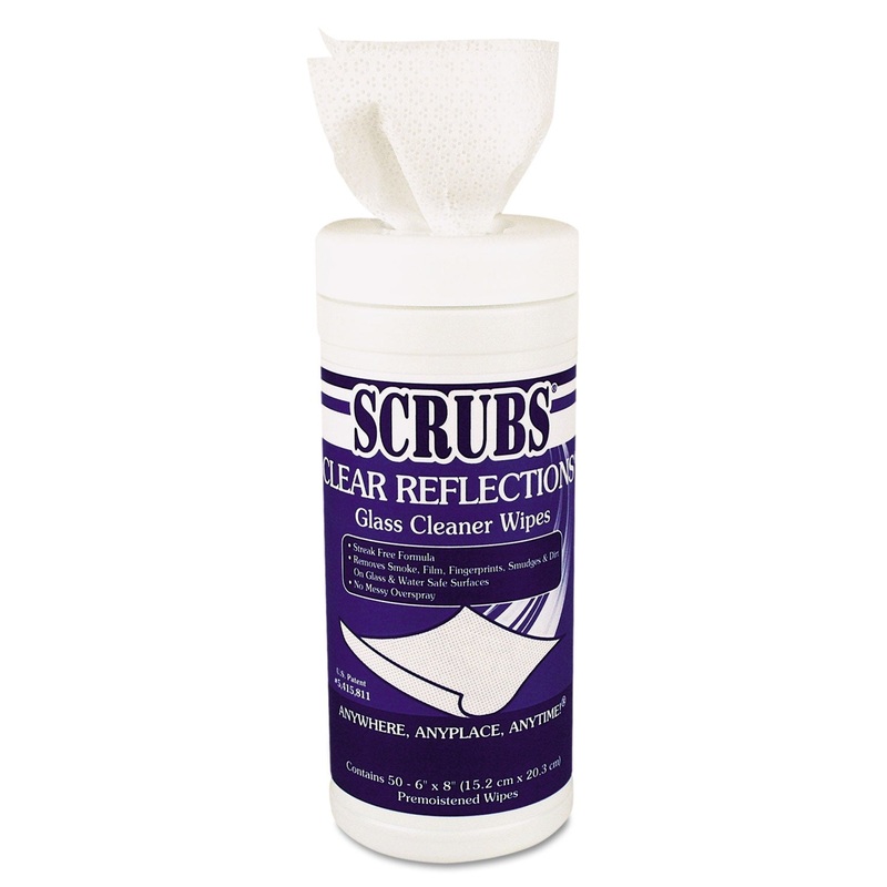 Clear Reflections Glass/surface Wipes, 6 X 8, 50/canister, 6 Cans/carton