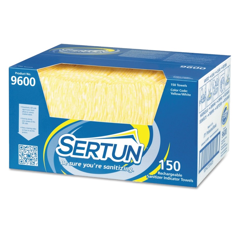 Color-Changing Rechargeable Sanitizer Towels, Yellow/white/blue, 13.5×18, 150/ct