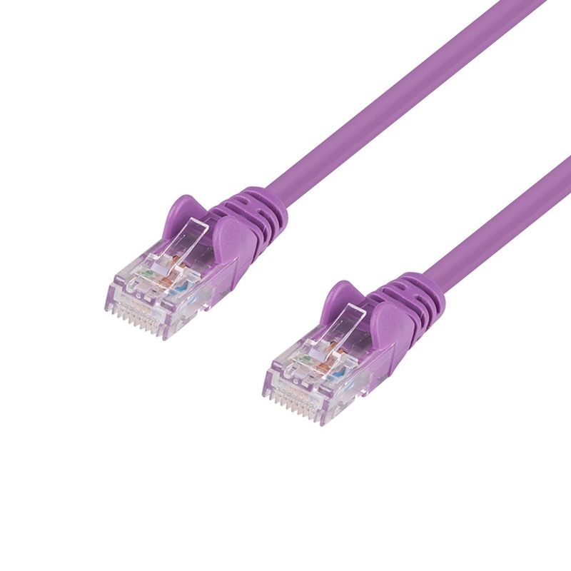 DYNAMIX 0.5m Cat6 UTP Cross Over Patch Lead – Purple with Label 24AWG Slimline Snagless Moulding with Unshielded Gold Plate Connector. STOCK CLEARANCE SALE Up to 45% OFF