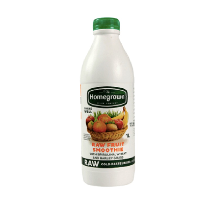 The Homegrown Juice Company Spirulina Wheat Barley Grass Raw Fruit Smoothie 1l