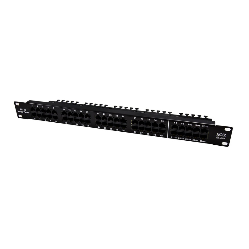 AMDEX 40 Port Breakout Voice Patch Panel for use with the NEC UNIVERGE Phone Systems.
