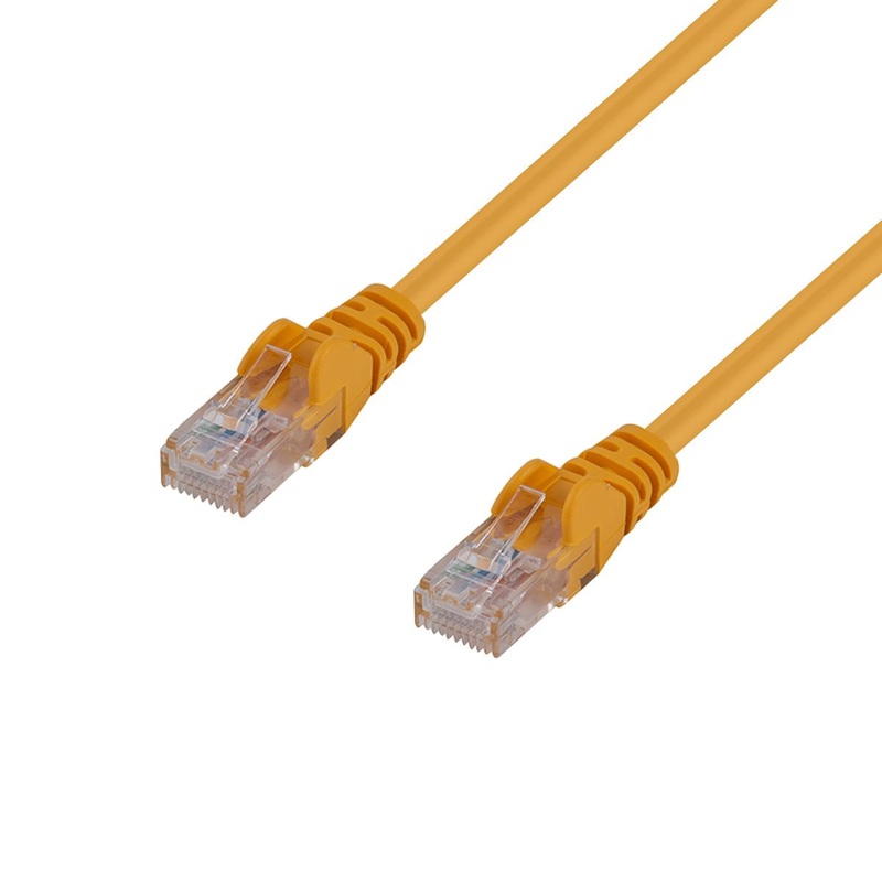 DYNAMIX 0.5m Cat6 Yellow UTP Patch Lead (T568A Specification) 250MHz 24AWG Slimline Snagless Moulding with Unshielded Gold Plate Connector.