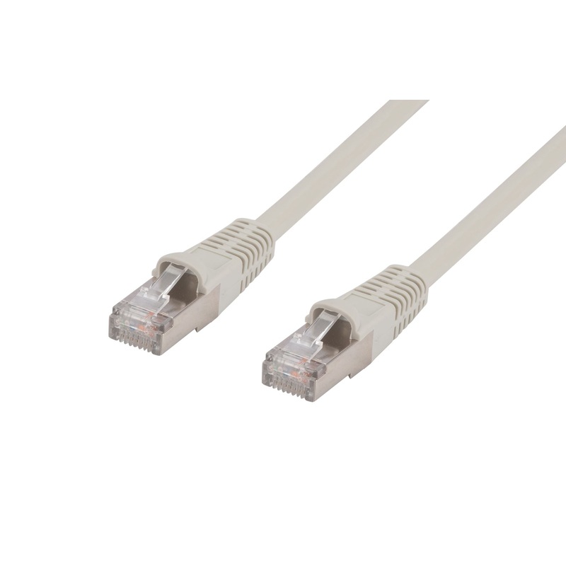 DYNAMIX 1.5m Cat6  Beige STP Patch Lead (T568A Specification) 26AWG Slimline Snagless Moulding. Shielded RJ45 with Plate Connectors