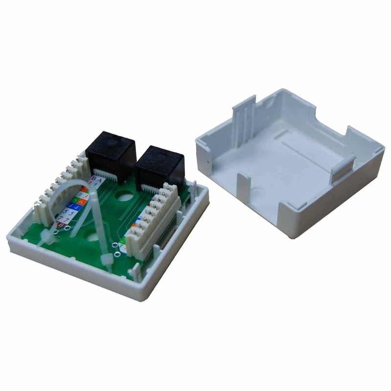 DYNAMIX Cat5e Dual Port Floor Mount Terminal. (63 x 60 x 26mm)