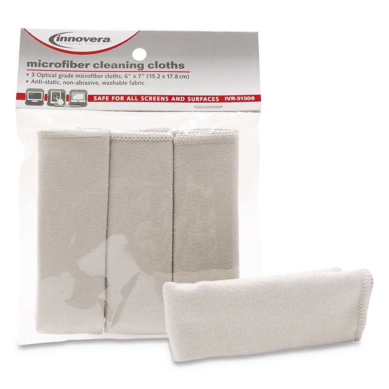 MICROFIBER CLEANING CLOTHS, 6″ X 7″, GRAY, 3/PACK