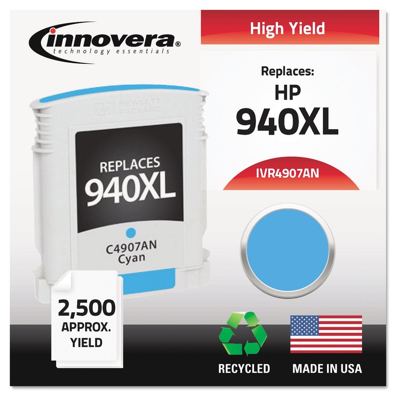 REMANUFACTURED C4907AN (940XL) HIGH-YIELD INK, 1400 PAGE-YIELD, CYAN