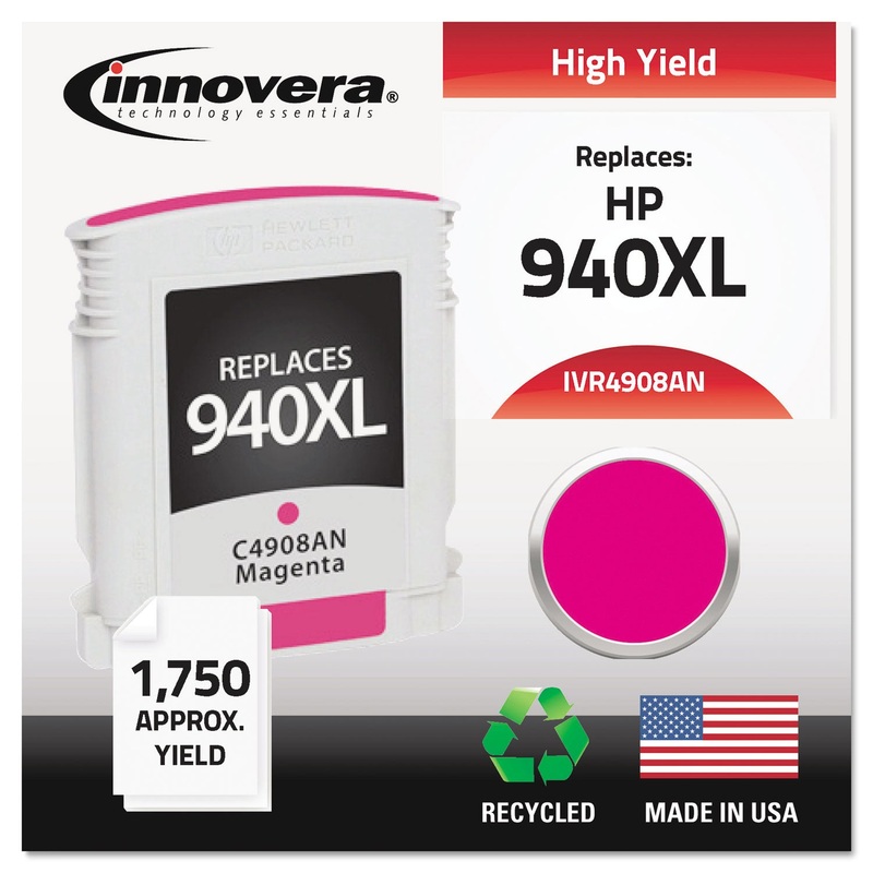 REMANUFACTURED C4908AN (940XL) HIGH-YIELD INK, 1400 PAGE-YIELD, MAGENTA
