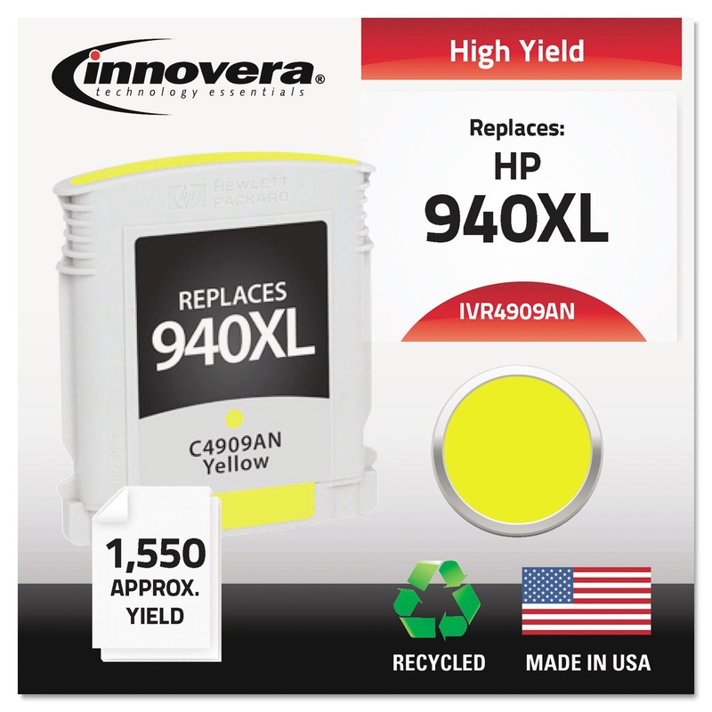 REMANUFACTURED C4909AN (940XL) HIGH-YIELD INK, 1400 PAGE-YIELD, YELLOW