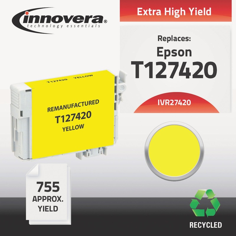 REMANUFACTURED T127420 (127) INK, 755 PAGE-YIELD, YELLOW