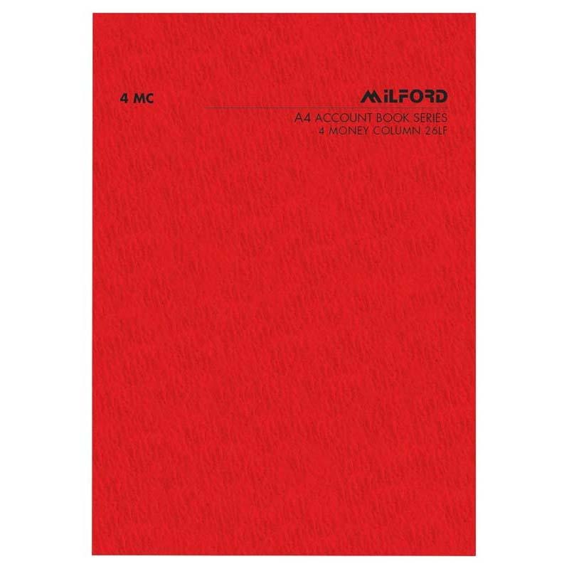 Milford A4 4 Money Column 26 Leaf Limp Account Book
