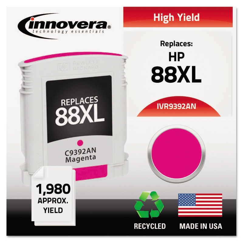 REMANUFACTURED C9392AN (88XL) HIGH-YIELD INK, 1980 PAGE-YIELD, MAGENTA