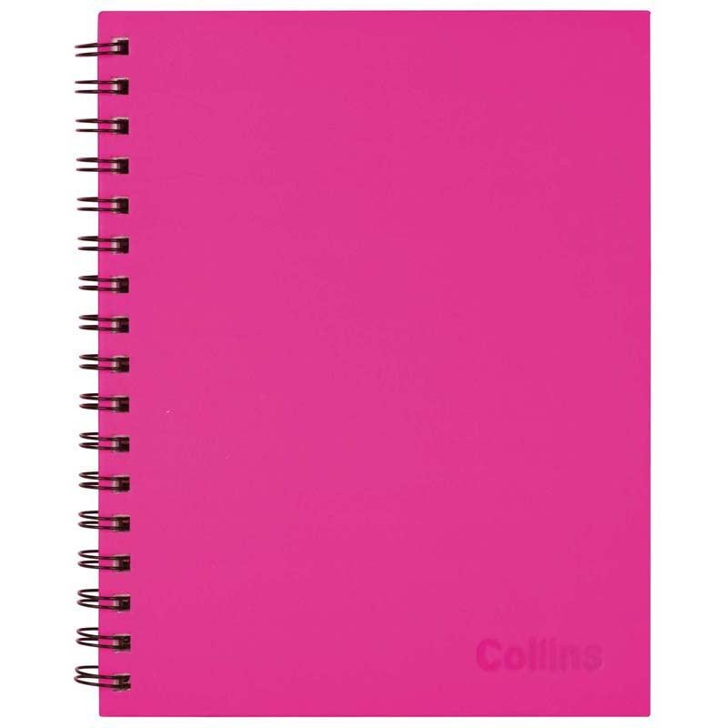Collins Notebook Wiro 225×175 Shocking Pink 100 Leaf Side Opening