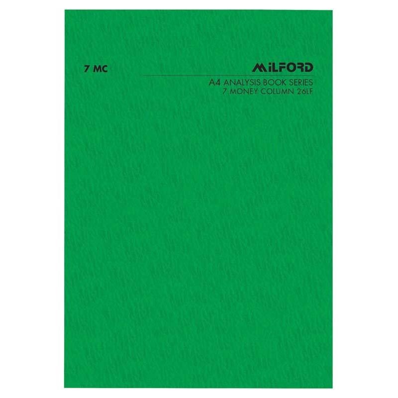 Milford A4 7 Money Column 26 Leaf Limp Analysis Book