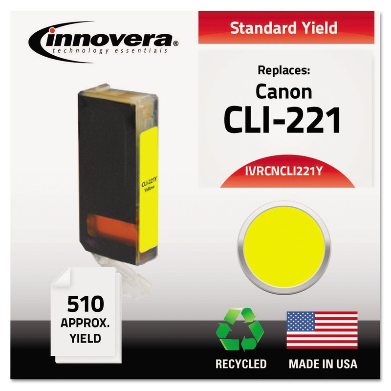 REMANUFACTURED 2949B001 (CLI-221Y) INK, 510 PAGE-YIELD, YELLOW