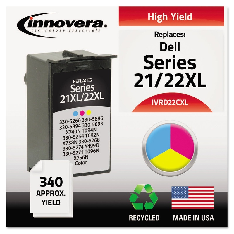 REMANUFACTURED 330-5266 (21XL/22XL) HIGH-YIELD INK, 340 PAGE-YIELD, TRI-COLOR