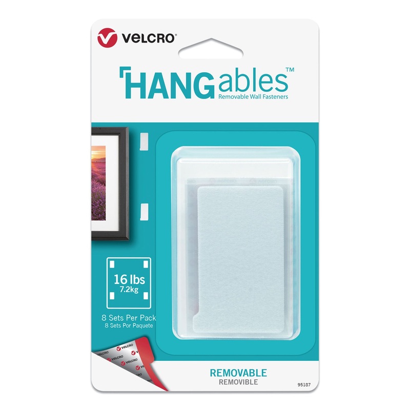 HANGABLES REMOVABLE WALL FASTENERS, 1.75″ X 3″, WHITE, 8/PACK