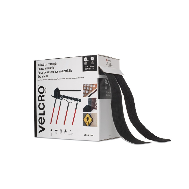 INDUSTRIAL-STRENGTH HEAVY-DUTY FASTENERS, 2″ X 49 FT, BLACK