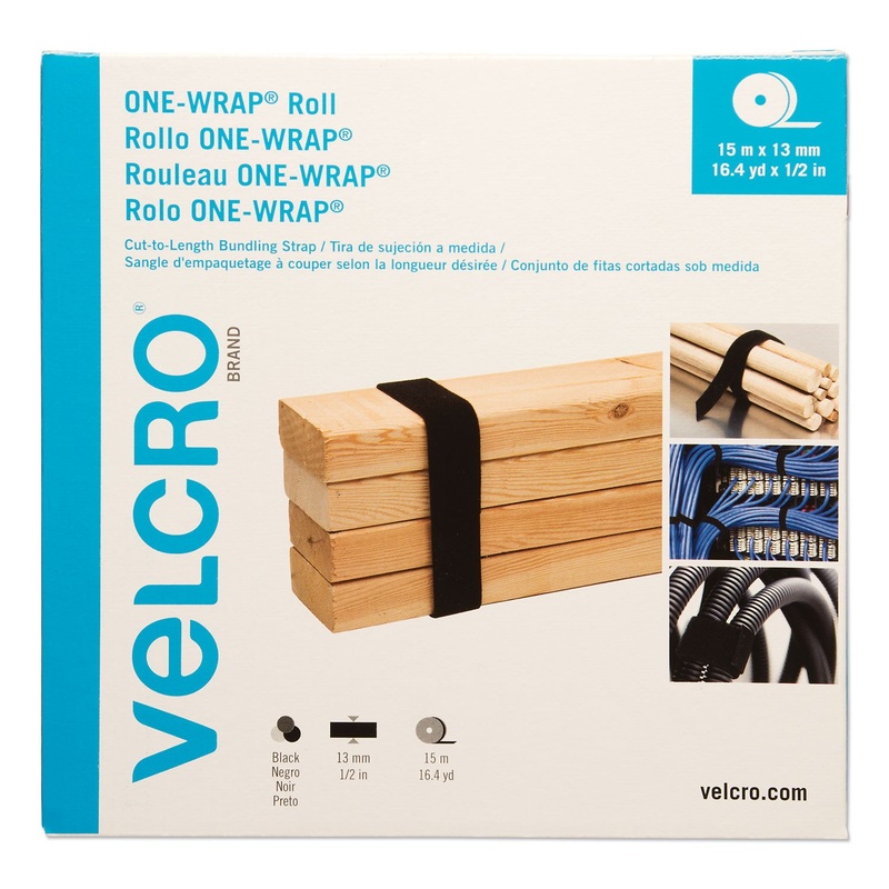 ONE-WRAP CUT-TO-FIT THIN-TIES, 0.5″ X 49 FT, BLACK