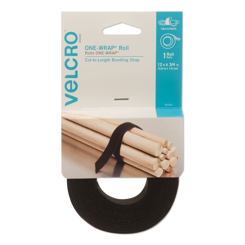 ONE-WRAP PRE-CUT STANDARD TIES, 0.75″ X 12″, BLACK