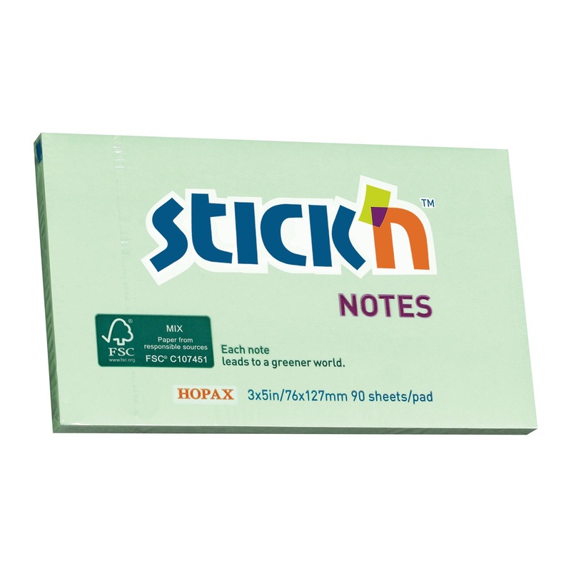 Stick’n FSC Note 76x127mm 90 Sheets Green