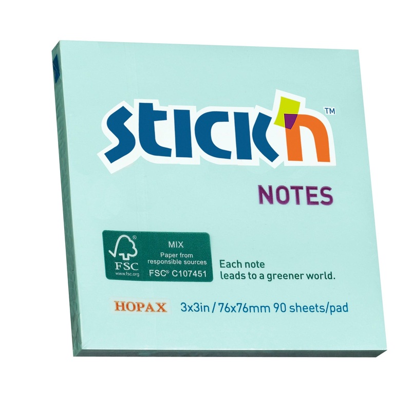 Stick’n FSC Note 76x76mm 90 Sheets Blue