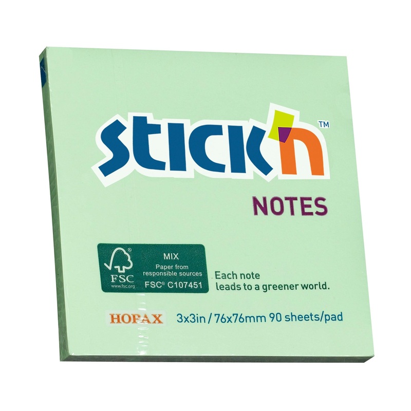 Stick’n FSC Note 76x76mm 90 Sheets Green
